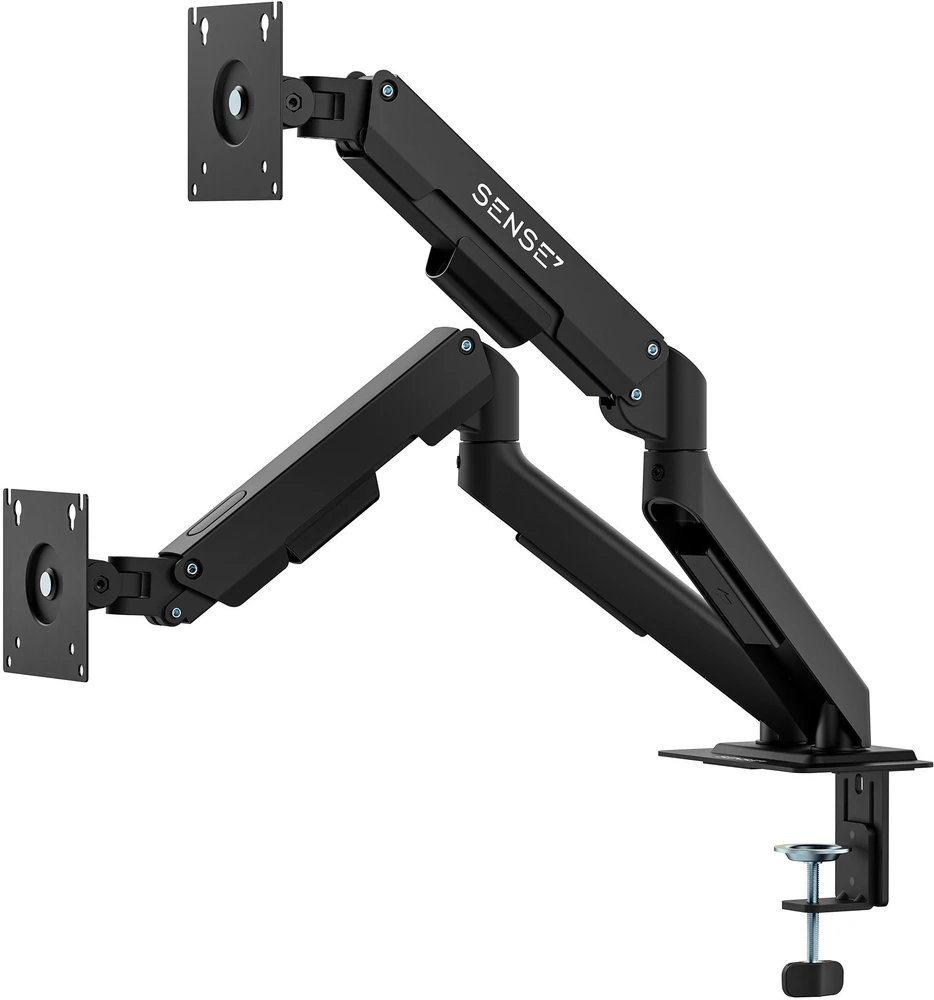 SENSE7 Laikiklis biurkowy na 2 monitory 17''-32'' HANG DOUBLE Light