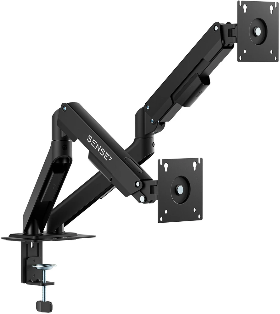 SENSE7 Laikiklis biurkowy na 2 monitory 17''-32'' HANG DOUBLE Light