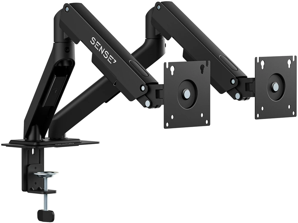 SENSE7 Laikiklis biurkowy na 2 monitory 17''-32'' HANG DOUBLE Light
