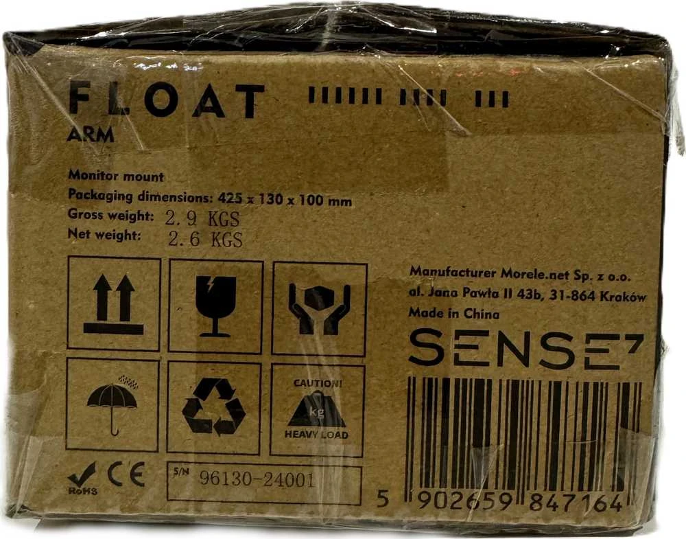 SENSE7 Laikiklis biurkowy na monitorius 17"-32" FLOAT ARM