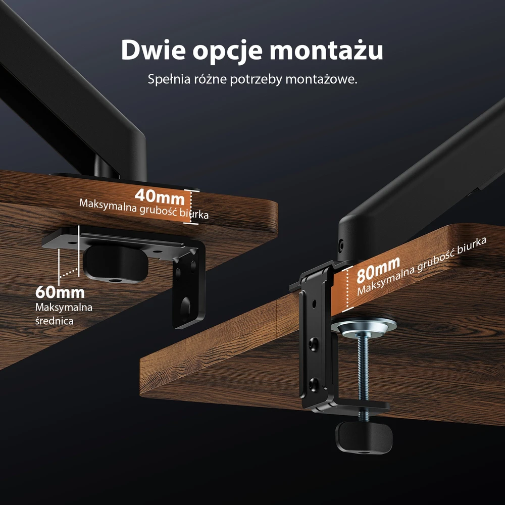 SENSE7 Laikiklis biurkowy na monitorius 17''-32'' HANG Light