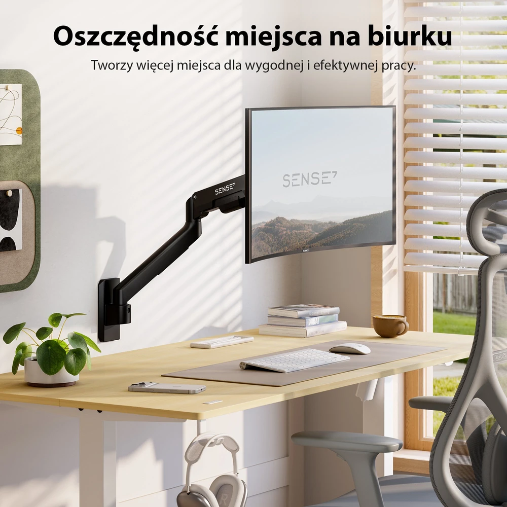 SENSE7 Laikiklis do ściany na monitorius 17''-32'' HANG Light WALL ARM