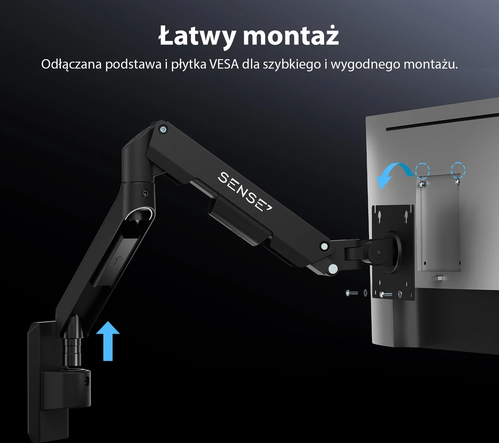 SENSE7 Laikiklis do ściany na monitorius 17''-32'' HANG Light WALL ARM
