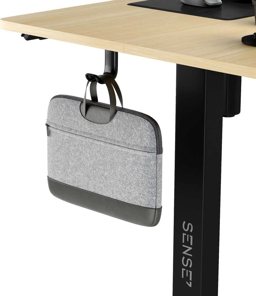 SENSE7 Nojo 120x60 Juodas Pine elektrinis rašomasis stalas