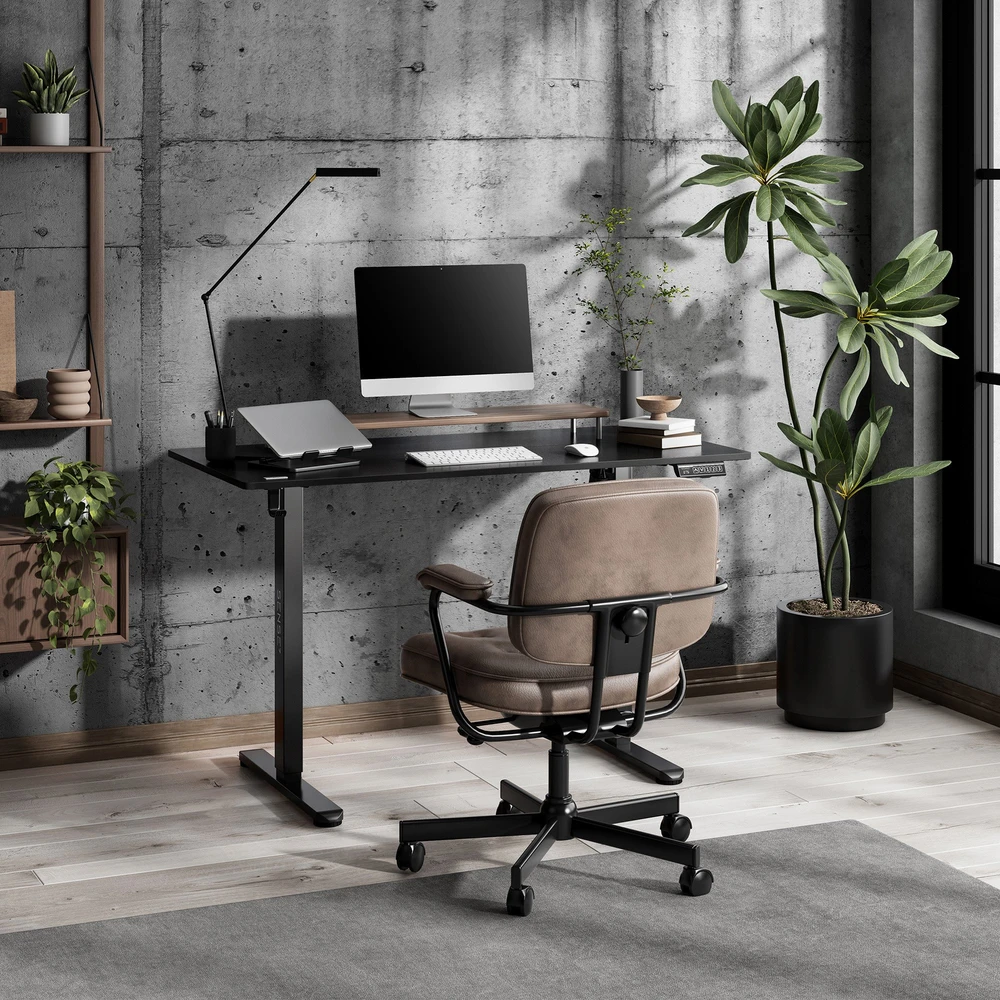 Rašomasis stalas SENSE7 NOJO LIGHT, juodas, 120 × 60 cm