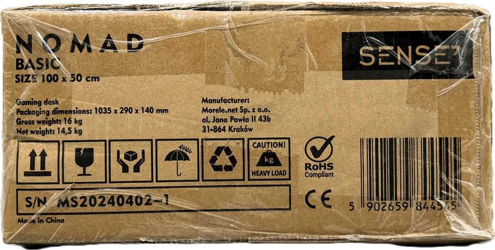 Biurko SENSE7 žaidimams Nomad Basic 100x50 cm