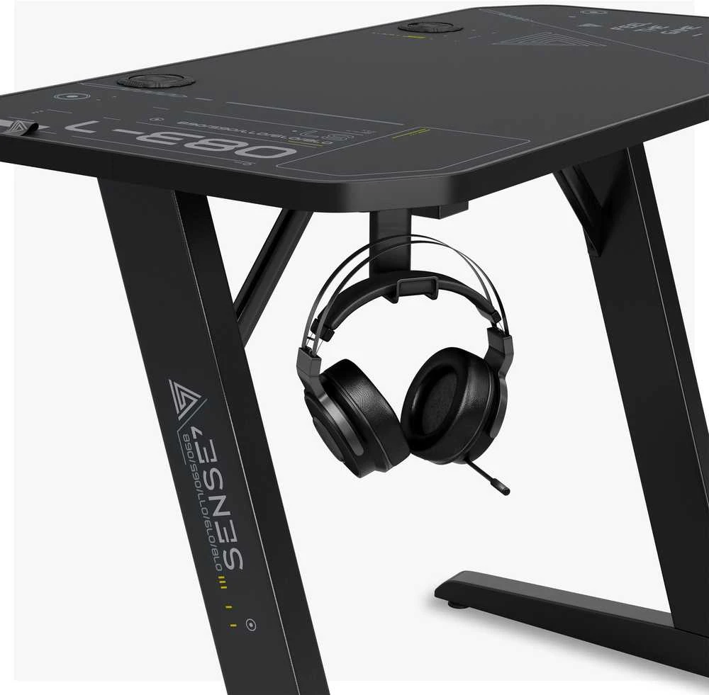 SENSE7 Nomad Cybernetic stalas juodas 100 cmx50 cm 100x50 cm