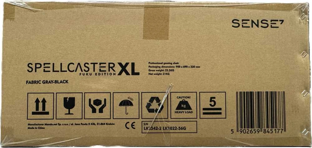 Žaidimų kėdė SENSE7 Spellcaster FUKU XL, Pilka (medžiaginė)