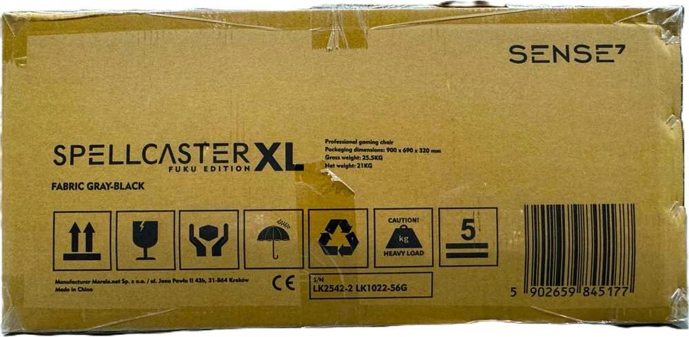 Žaidimų kėdė SENSE7 Spellcaster FUKU XL, Pilka (medžiaginė)