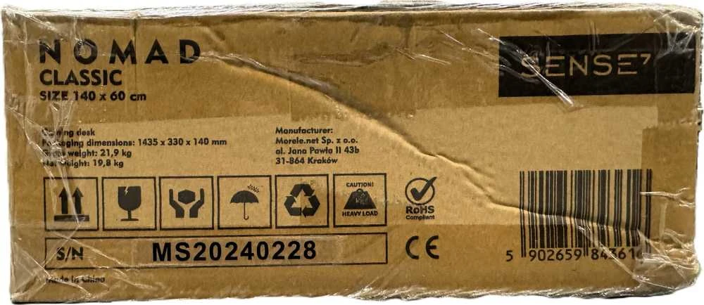 SENSE7 Nomad klasikinis rašomasis stalas, juodas, 140 cm x 60 cm, klasikinis