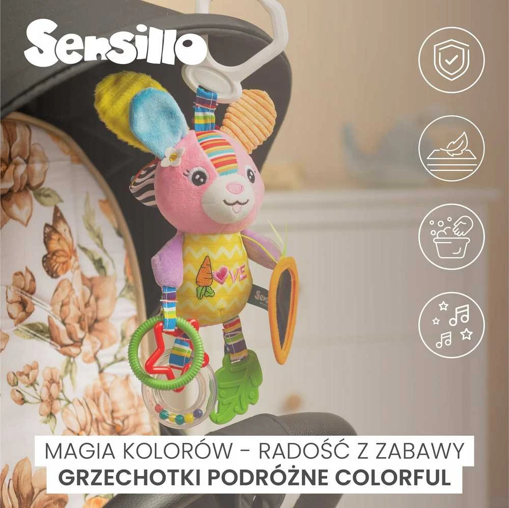 Sensillo pakabinamas barškutis ant vežimėlio, ančiukas