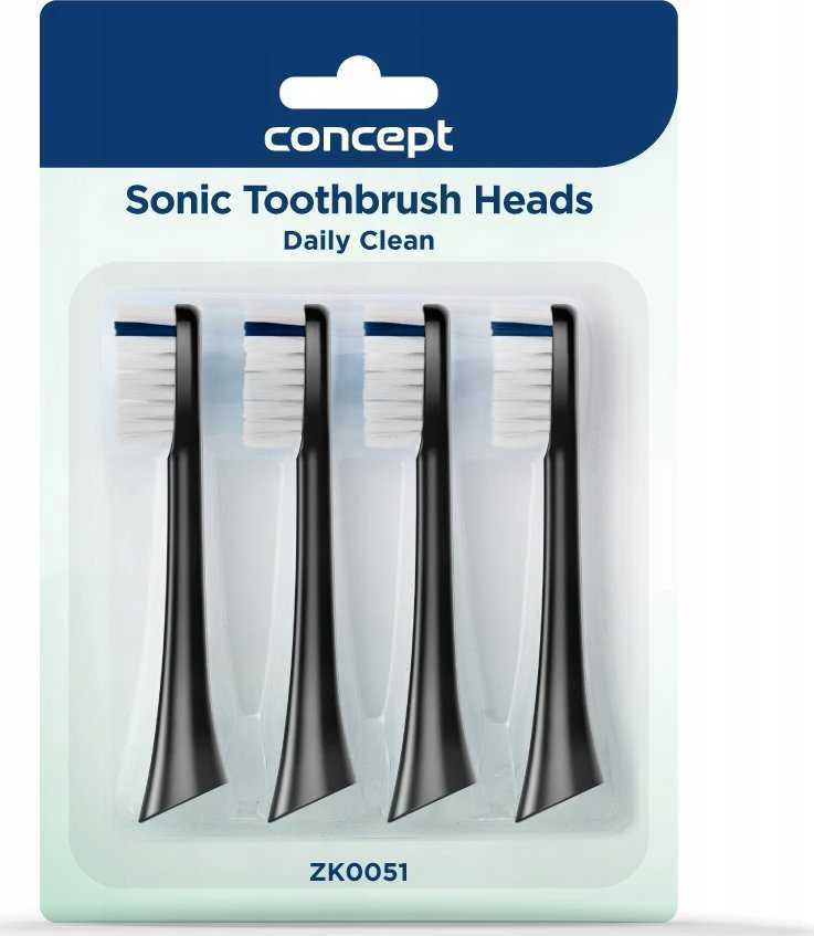 Concept Solution Šepetėlio galvutė Concept ZK0051 PERFECT SMILE dantų šepetėlio galvutė ZK500x, kasdienis valymas, 4 vnt., juoda