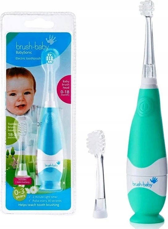 Brush Baby ŠEPETĖLIS BABY_Baby Sonic sonic dantų šepetėlis 0-3l Sea