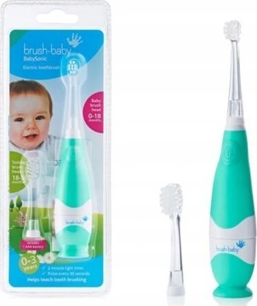 Brush Baby ŠEPETĖLIS BABY_Baby Sonic sonic dantų šepetėlis 0-3l Sea