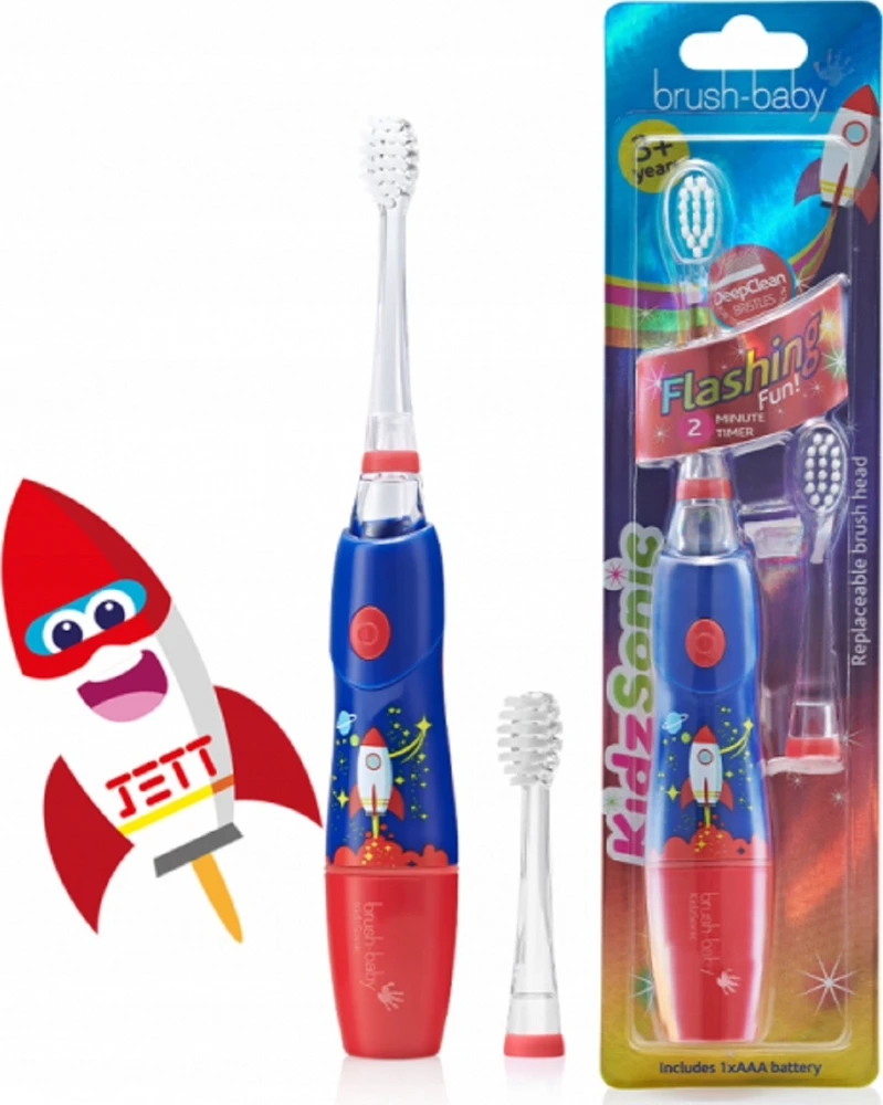 Brush-Baby -Baby KidzSonic Rocket sonic dantų šepetėlis skirtas vaikams nuo 3 metų