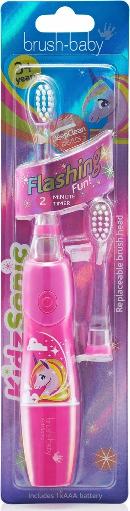 Brush-Baby -Baby KidzSonic sonic dantų šepetėlis vaikams nuo 3 metų Unicorn