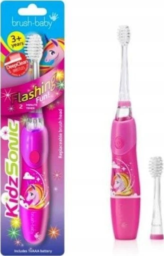 Brush-Baby KidzSonic rožinis šepetėlis su priedais