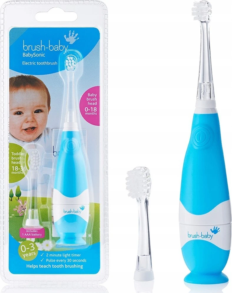 Brush-Baby BabySonic elektrinis šepetėlis su dviem galvutėmis