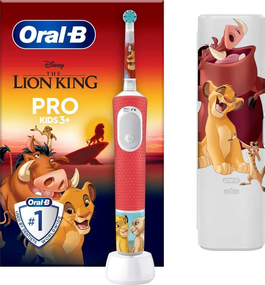 Oral-B Pro Kids Liūto Karaliaus šepetėlis su dėklu