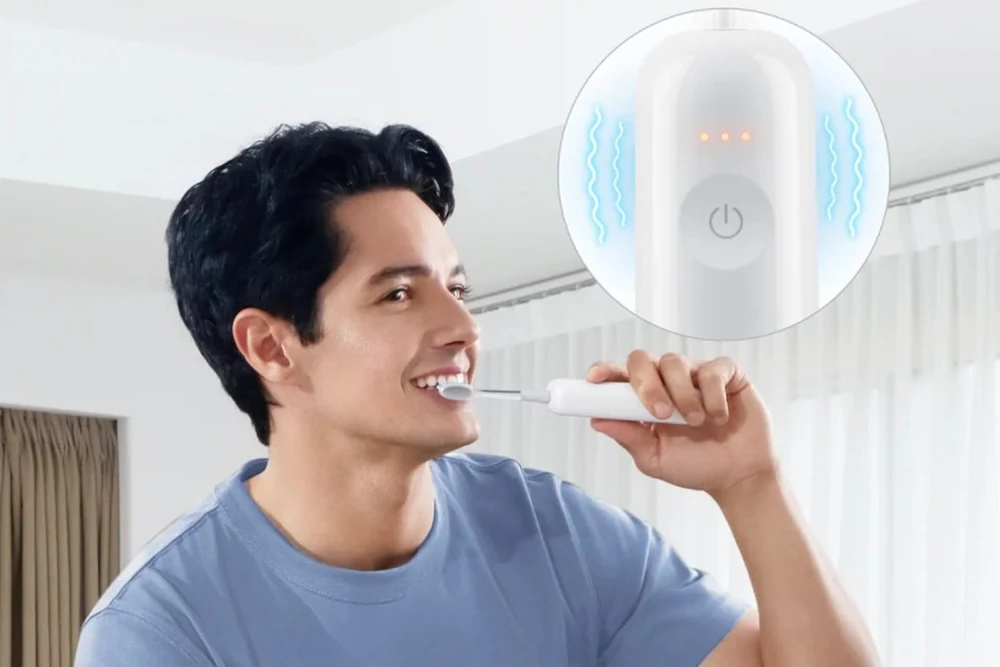 Šepetėlis Laifen Sonicinis dantų šepetėlis Wave Pro ABS IPX8 SMART 70 dienų Balta