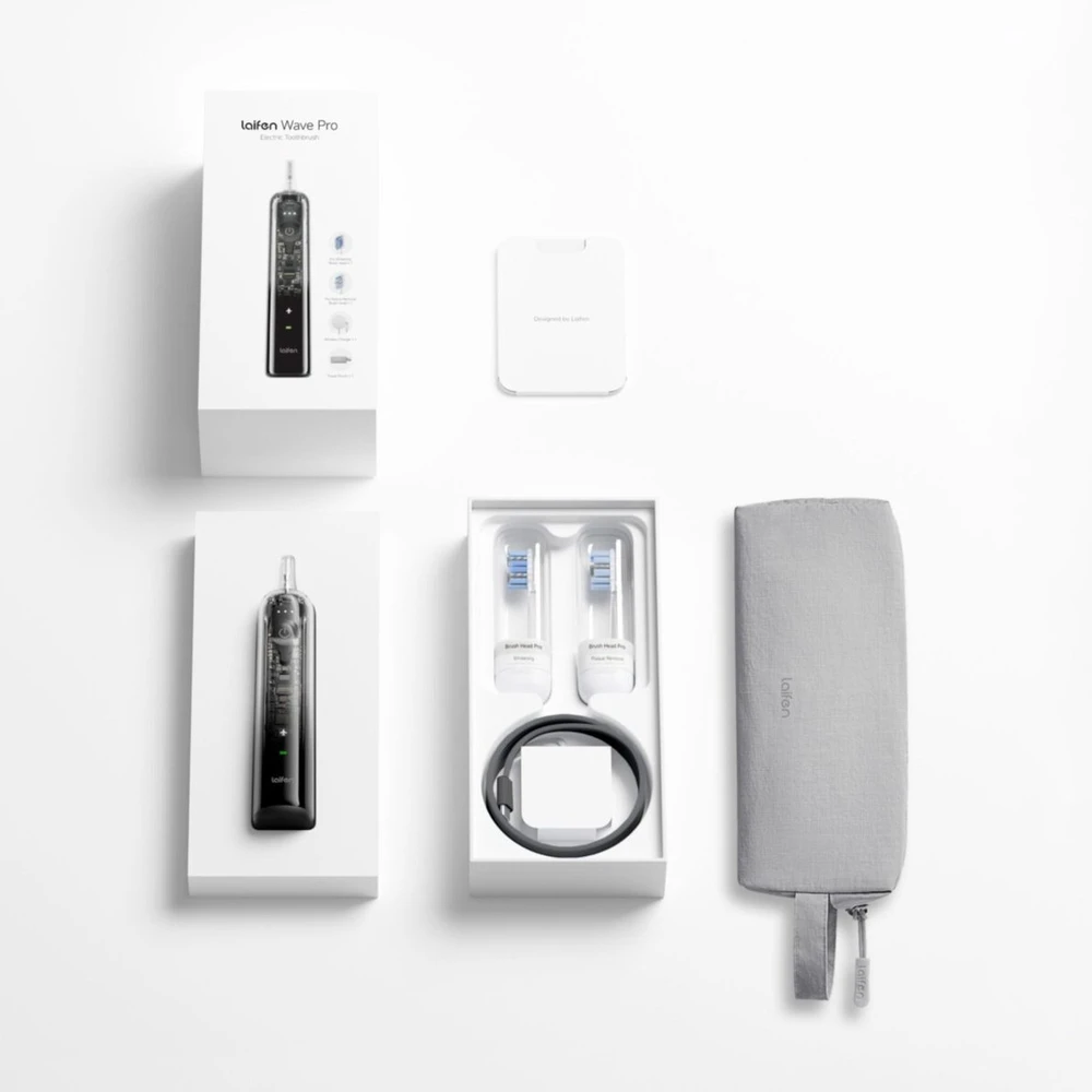 Šepetėlis Laifen Wave Pro Transparent Juoda