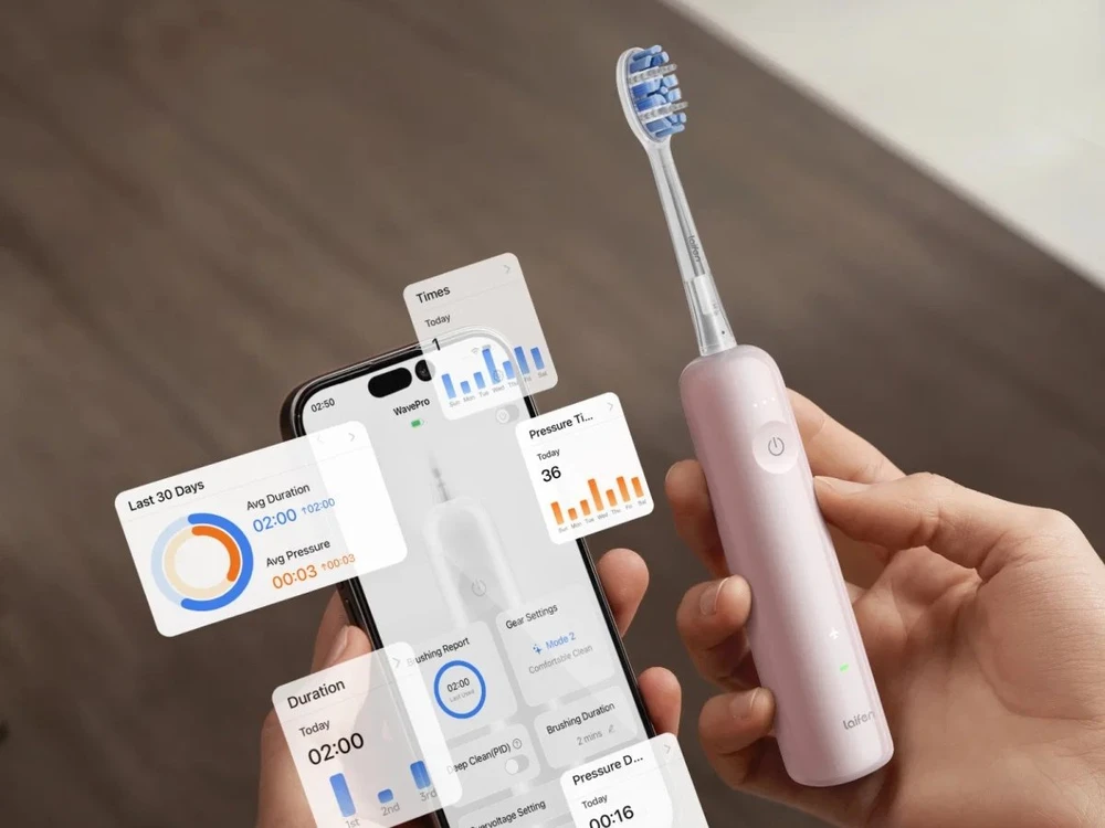 Dantų šepetėlis Šepetėlis Laifen Wave Pro ABS Różowa