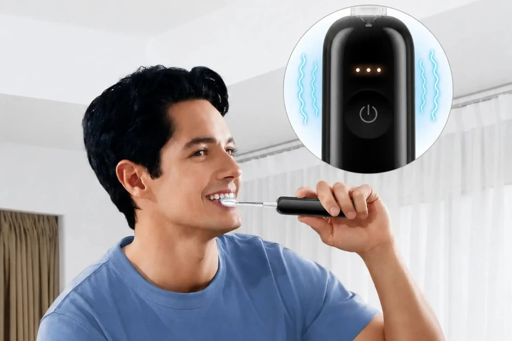 Šepetėlis Laifen Soninis dantų šepetėlis Wave Pro ABS IPX8 SMART 70 dienų Juodas