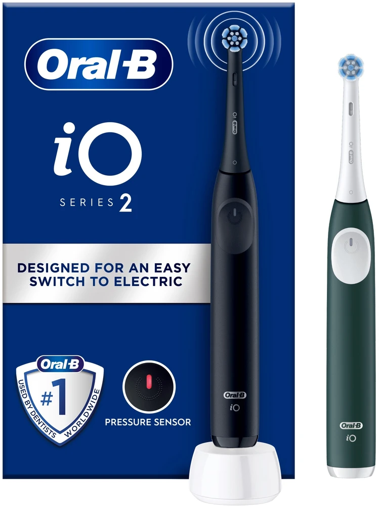 Braun iOS2d.2ZZ9.0 Oral-B iO2 Elektrinis Dantų Šepetėlis Duo Night Juodas and Žalias Forest