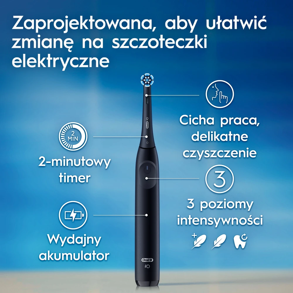 Braun iOS2.1D9.2K Oral-B iO2 Elektrinis Dantų Šepetėlis Night Juodas + Kelioninis Dėklas
