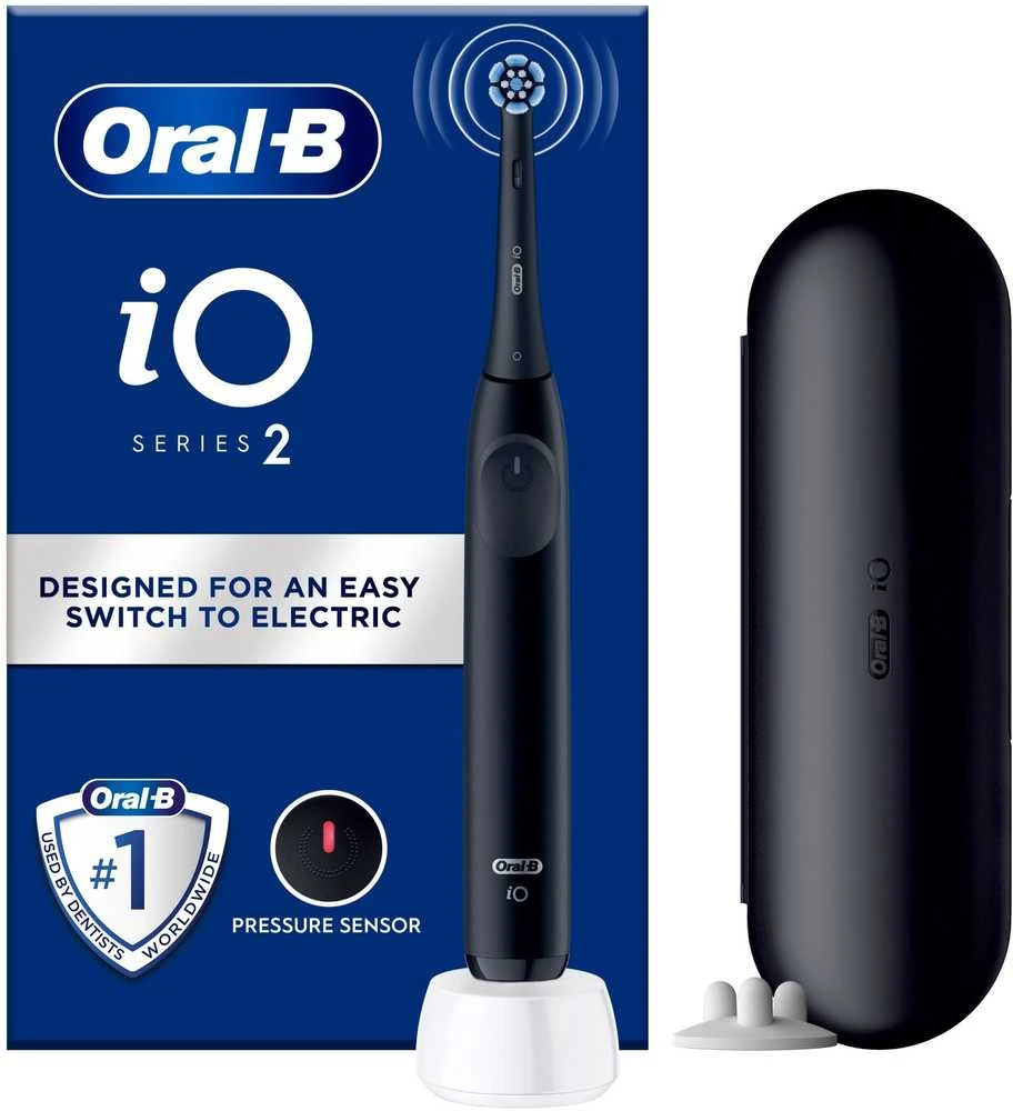 Braun iOS2.1D9.2K Oral-B iO2 Elektrinis Dantų Šepetėlis Night Juodas + Kelioninis Dėklas