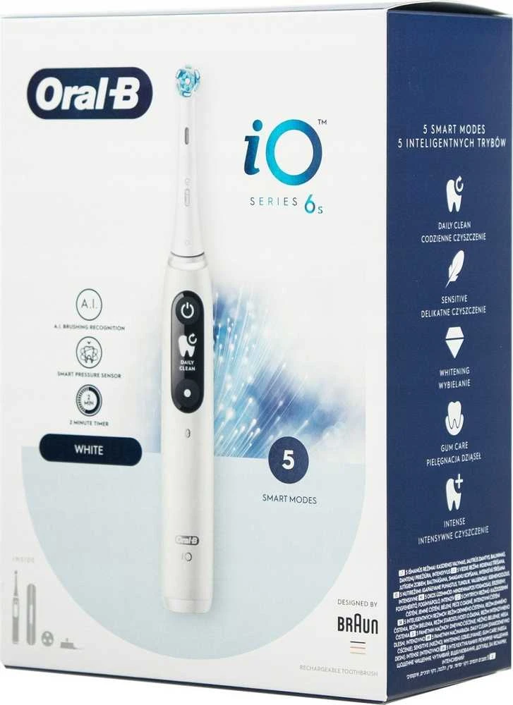 Elektrinis dantų šepetėlis Oral-B iO6 Series, baltas, 4210201438069