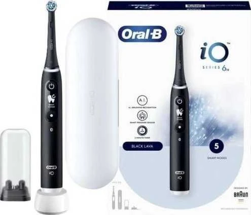 Braun iOM6.1B6.3DK Oral-B iO6 Elektrinis Dantų Šepetėlis Juodas Onyx