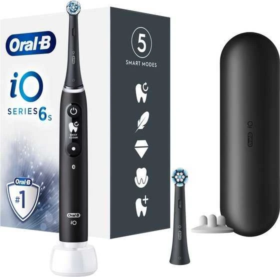 Oral-B Elektrinis dantų šepetėlis | iO6s | Įkraunamas | Suaugusiems | Šepetėlių skaičius galvutės įeina 1 | Number of teeth brushing modes 5 | Juodas Lava