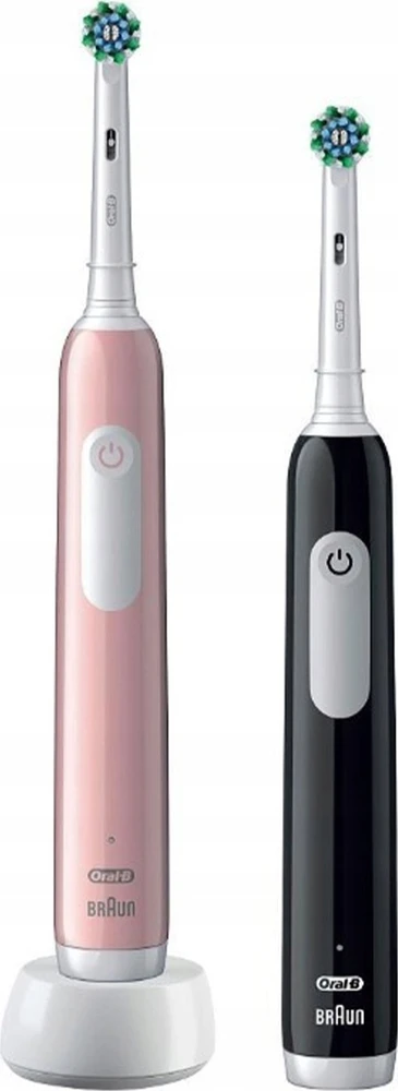 Dantų šepetėlis Šepetėlis Oral-B Pro Series 1 Cross Action komplektas 2-pack Juodas + Rožinė Juodas/Rožinė