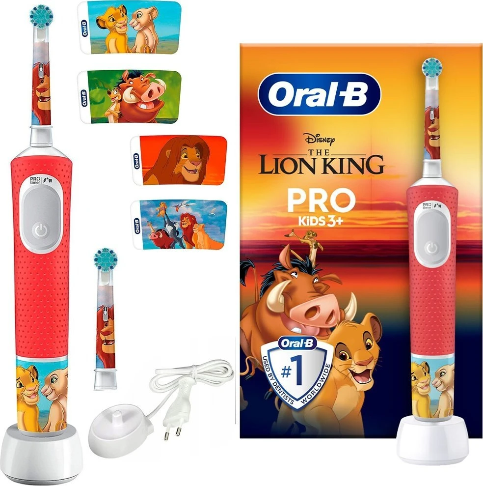 Dantų šepetėlis Oral-B Vitality Pro D103 Kids 3+ Lion King raudona