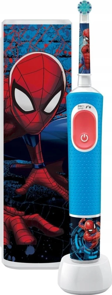 Dantų šepetėlis Oral-B Vitality Pro D103 Kids 3+ Spiderman + etui mėlyna