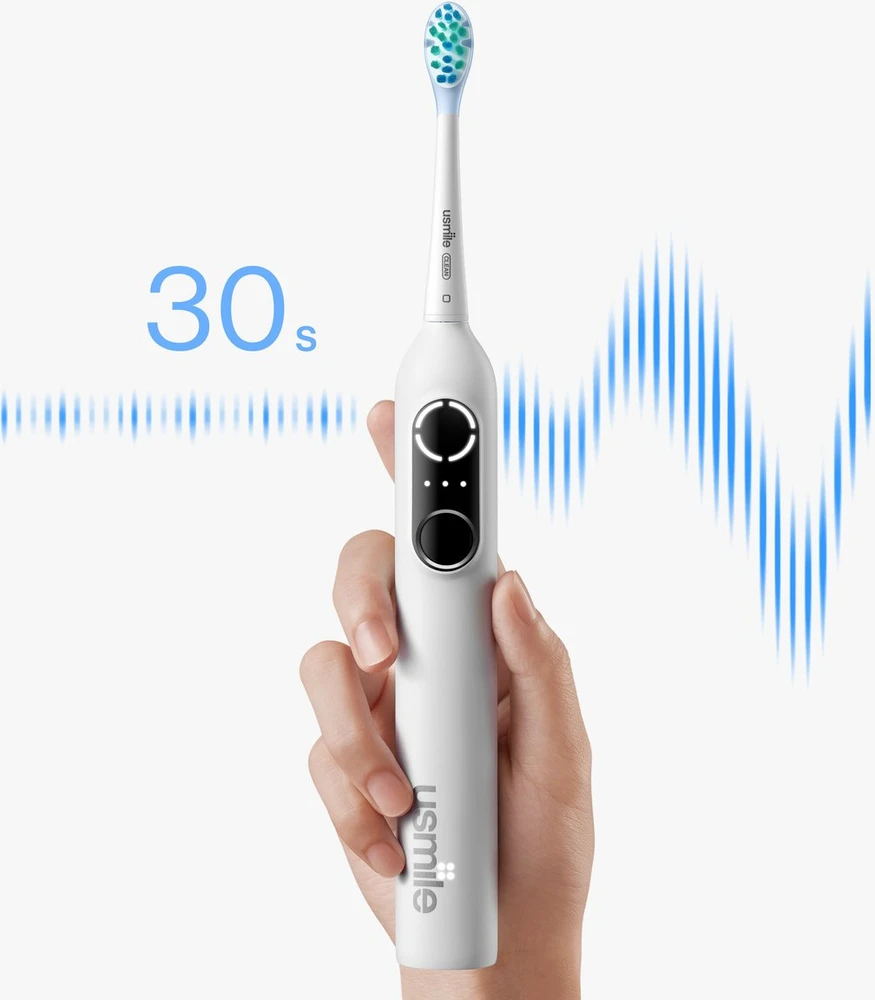 Dantų šepetėlis Šepetėlis Usmile P10 PRO Baltas Šepetėlis soniczna + 2 antgaliai