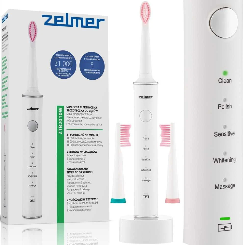 Zelmer ZTB2010W elektrinis šepetėlis su 5 režimais