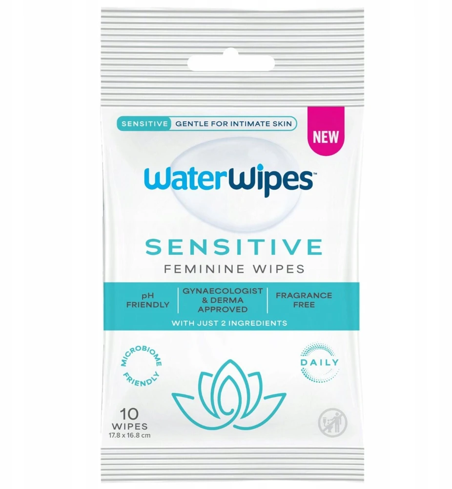 Septona WATER WIPES „Sensitive Feminine Wipes“ intymios higienos servetėlės jautriai odai, 10 vnt.
