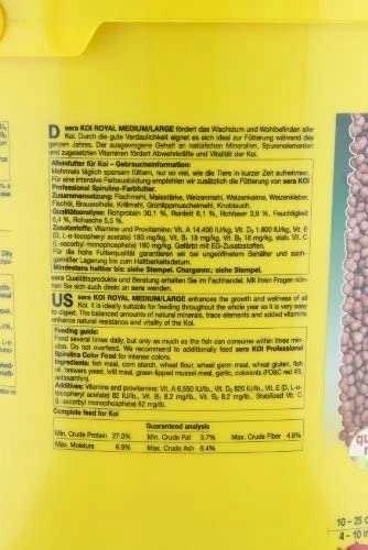 Sera Koi Royal Large 21 l, granulės - pagrindinis Koi maistas