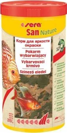 Sera San Nature 1000 ml, dribsniai - aukščiausios kokybės spalvą paryškinantis maistas
