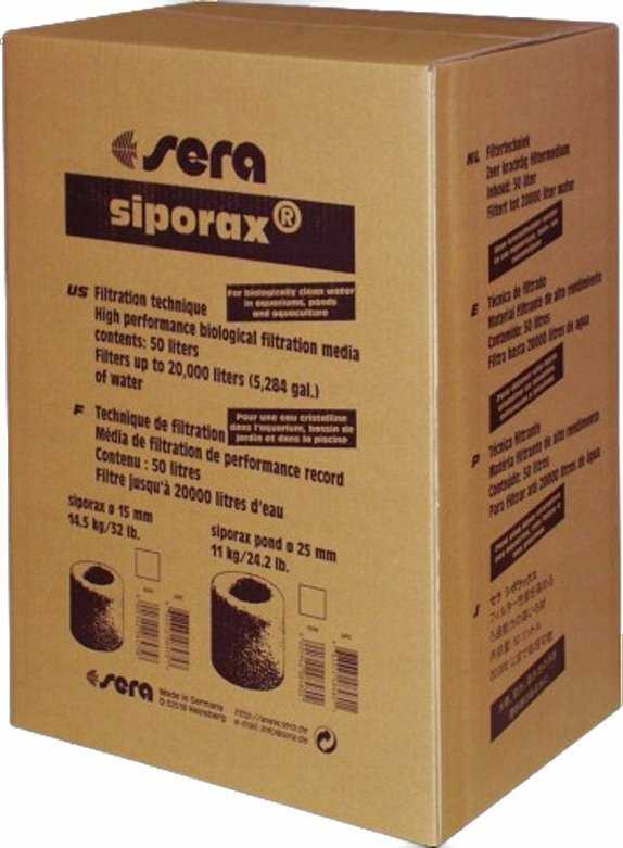 sera siporax Professional 15mm 50l (14,5kg) filtravimo medžiaga