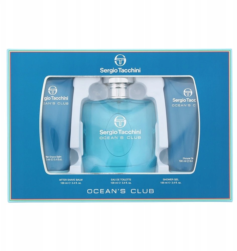 Sergio Tacchini Ocean´s Club rinkinys vyrams (EDT, 100 ml + dušo želė, 100 ml + balzamas po skutimosi, 100 ml)