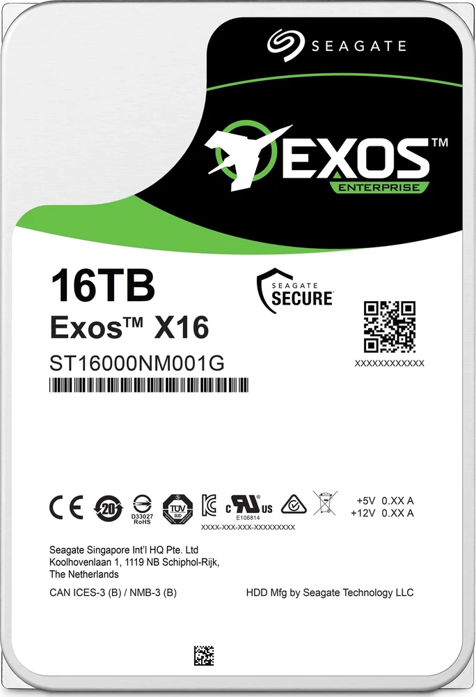 „SEAGATE EXOS X16 SATA 16TB Helium 7200rpm 256MB cache 512e/4kn Fast Format BLK“
