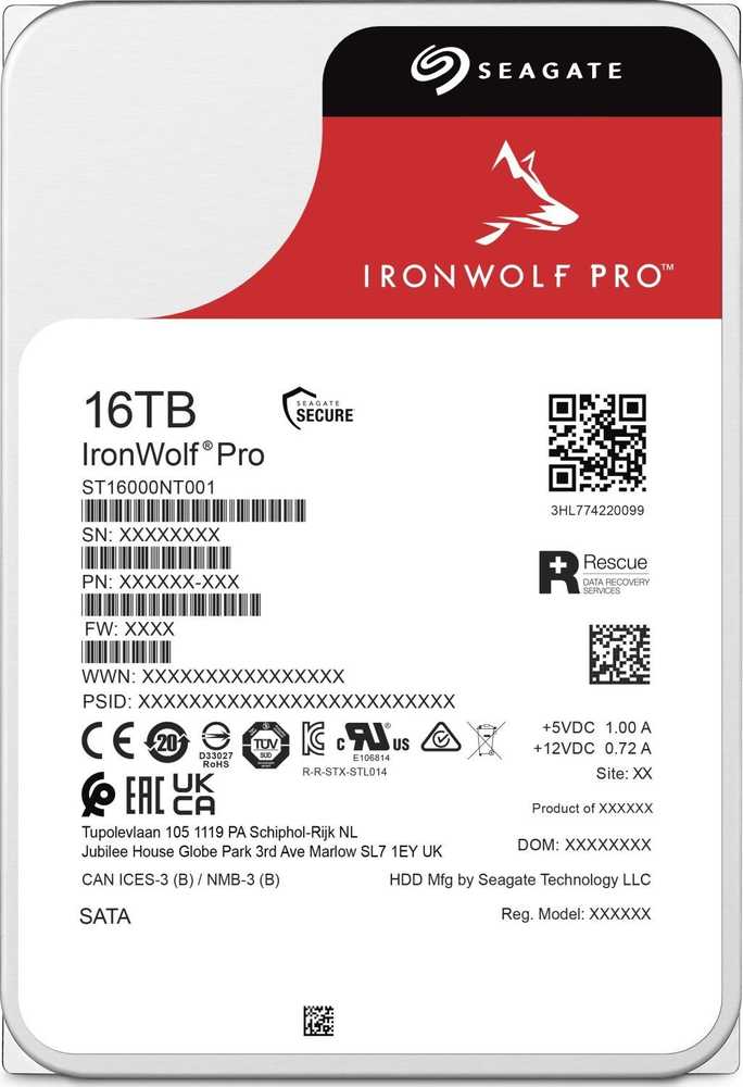 Seagate IronWolf Pro ST18000NT001 vidinis kietasis diskas 18 TB 7200 RPM 256 MB 3,5 colio