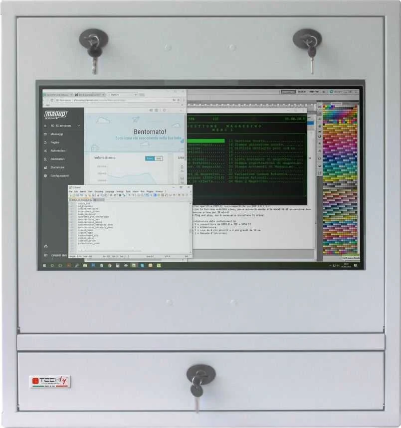 TECHLY PC LCD monitorius ir klaviatūros saugos spintelė 22 colių Pilkas
