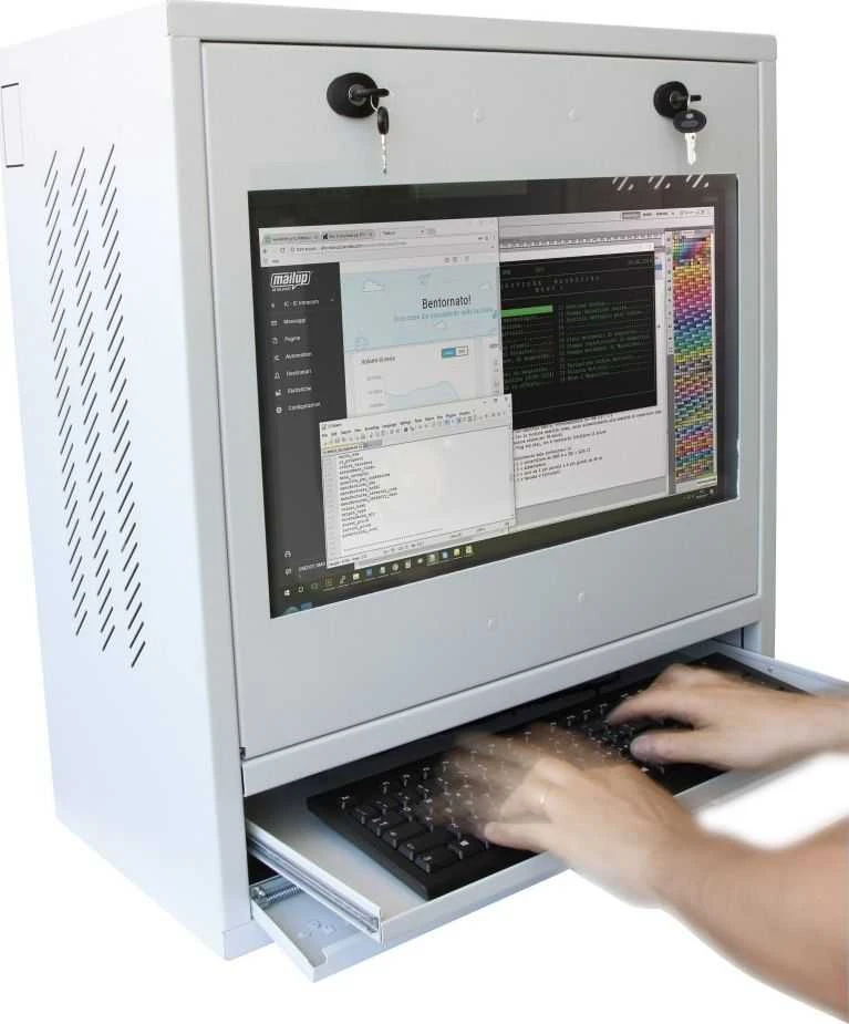 TECHLY PC LCD monitorius ir klaviatūros saugos spintelė 22 colių Pilkas