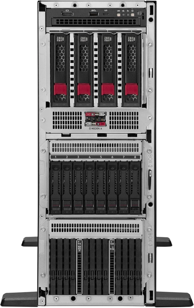 Serveris Hewlett Packard (HP) HPE ProLiant ML350 Gen12 Intel Xeon 6505P 12 branduolių (2,20 GHz, 48 MB), 64 GB, 2 x 960 GB SSD, 8 x SFF, 2 x 1000 W