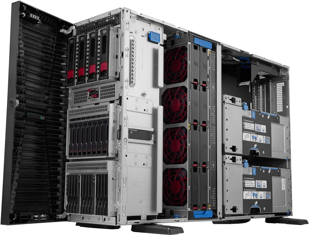 Serveris Hewlett Packard (HP) HPE ProLiant ML350 Gen12 Intel Xeon 6505P 12 branduolių (2,20 GHz, 48 MB), 64 GB, 2 x 960 GB SSD, 8 x SFF, 2 x 1000 W