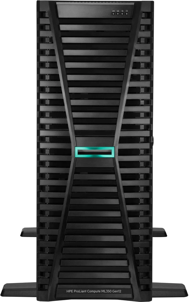 Serveris Hewlett Packard (HP) HPE ProLiant ML350 Gen12 Intel Xeon 6505P 12 branduolių (2,20 GHz, 48 MB), 64 GB, 2 x 960 GB SSD, 8 x SFF, 2 x 1000 W